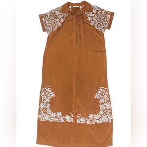 Andree by Unit Embroidered Long Floral Shirt Dress